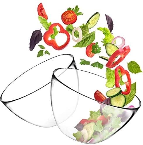 KADAX Salatschüssel aus Glas, ovale Glasschale, 17 cm, Glasschüssel, Glasschälchen, tiefe Schale für Süßigkeiten, Obst, Salat, Dessert, Salatschale, Obstschale