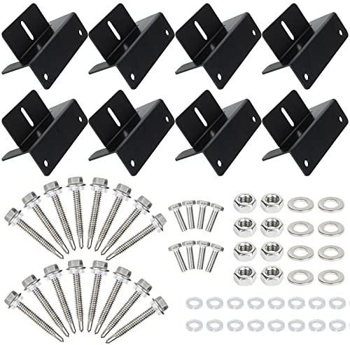 ASelected Lot de 8 Support Montage Panneau Solaire en Z avec écrous/vis, Fixation Panneau Solaire en Alliage d'aluminium, Support de Panneau Solaire Pour Camping-Car, Bateau, Caravane