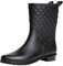 ORANDESIGNE Stivali di Gomma Donna Pioggia Stivali da Acqua Piatto Chelsea Moda Plaid Giardino Scarpe Impermeabile Antiscivolo Stivaletti Lavoro A Nero 38 EU