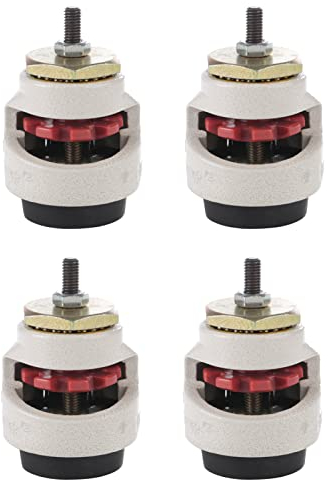 Wakects Werkbankrollen, 4 Stück GD-40S Nivelliermaschinenrollen mit Gewindestange, Lenkrollen für Industrieausrüstung, Förderhalterungen 3,15 × 2,36 × 2,95 Zoll