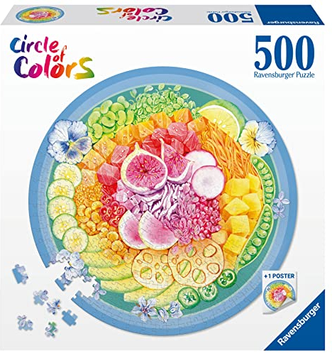 Ravensburger Puzzle 17351 - Circle of Colors Poke Bowl - 500 Teile Rundpuzzle für Erwachsene und Kinder ab 12 Jahren
