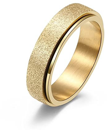 Wycian Spinner Ring Frauen, Verlobungsring 54 Glasur Gold Edelstahl Elegant Versprechen Verlobung Ringe für Unisex