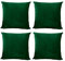 Hafaa Velvet Cushions with Covers Included Set of 8 (4 Green Cushion Covers 45 x 45, 4 Cushion Inserts) Luxury Decorative Fluffy Square Throw Pillow Case Sofa Cushion with Invisible Zipper