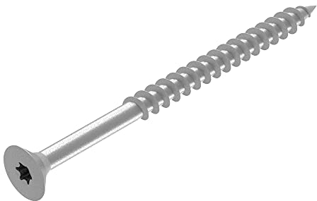 SECCARO Spanplattenschraube 4 x 60 mm, Edelstahl V2A VA A2, Holzschraube mit Teilgewinde, TX/Innensechsrund 150 Stück