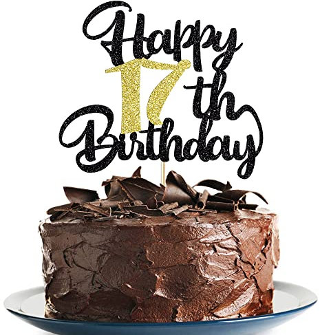 17th Happy birthday cake topper happy birthday cake decoration 17th birthday party decoration gift plugin (17)