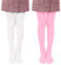 Libella 2er Pack Ballett Strumpfhose für Mädchen Tanzstrumpfhose mit Fuß 80 DEN Blickdicht Mikrofaser Farbig 27251 Weiß Pink 110-116