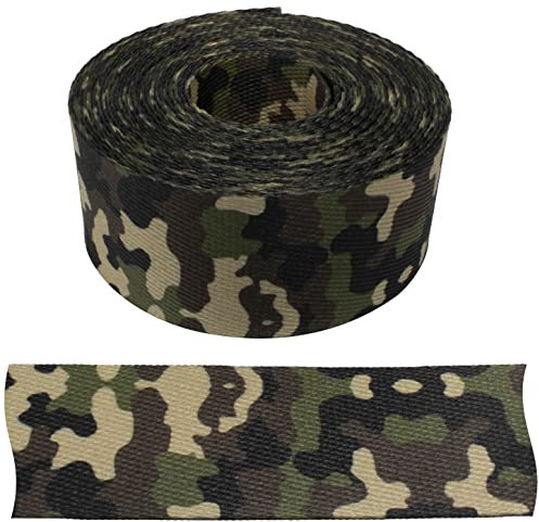 AERZETIX - C66880 - Band 5 m x 38 mm mit camouflage-muster - кleidung, kurzwaren, kreativität, dekoration, nähen, ornamente, jagd, fischerei, kunst, galon, tierbefestigung - aus polyester