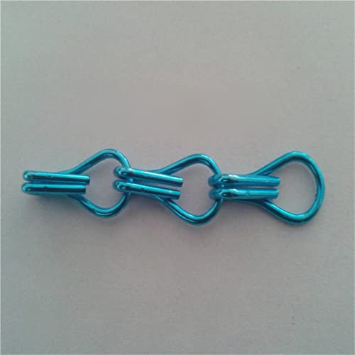 1.6mm 90 * 210cm Gold Color Anodized Aluminum Chain Link Hook Fly Insect Screen Curtains-Blue