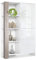 Vladon Buffet Haut Canto, Meuble Haut avec 2 Portes et 8 Compartiments, Corps Blanc Mat, façades Blanc Brillant, Panneaux décoratifs chêne Nordique (95 x 151,5 x 36 cm)