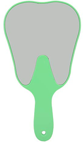 Tiiyee Zahnförmige Dentalspiegel, Kunststoff Dental Handspiegel Zahnpflege Hand Spiegel Werkzeug Zahnspiegel Zähne Shaped Mirror Dentalzubehör Mit Griff Für Zahnarztpraxen Krankenhaus Grün