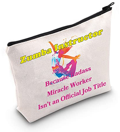 MYOSPARK Zumba Kulturbeutel für Lehrer, als Geschenk für Lehrer, Make-up-Tasche, Tanzlehrer, Wertschätzung, Geschenke, Kosmetik, Reisetasche, UK Zumba Tbag, Modern