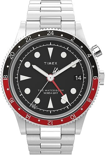 Timex Waterbury Herren-Armbanduhr, 39 mm, Edelstahlarmband, schwarzes Zifferblatt, Edelstahlgehäuse TW2W22700
