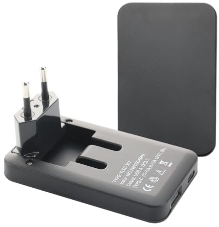 Offgridtec 2 Stück Extra-Slim USB Ladegerät, 20W Dual-Port Netzadapter mit USB-A & C Port, Kompakter Klappstecker, Schnellladung für Smartphones & Tablets, Ideal für Reisen, Zuhause, Büro (Schwarz)