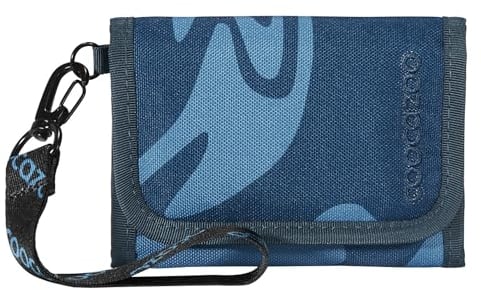 Coocazoo Geldbörse „Breaking Waves”, blau, Portemonnaie mit Sichtfenster innen & außen, recyceltes Polyester, Münzfach & Kartenfächern, Klettverschluss, ab der 3. Klasse