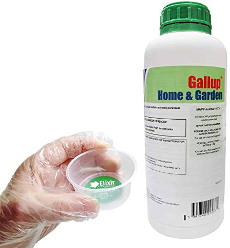 Elixir Gardens Gallup 1 Litre Glyphosate Deep Root-Killing Weed Killer | 360 g/l Super Strength Concentrated Industrial/Commercial Herbicide & Weedkiller | Treats 3332 sq. meters | x 2