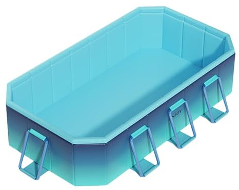 Piscina Familiar con Marco De Chapoteo - Piscina Infantil Tubular Desmontable | Volar Piscina Niños | Bañera Portátil | Piscina para Niños No Inflable - Bañera para Ducha para Gatos, Exterior, Inter