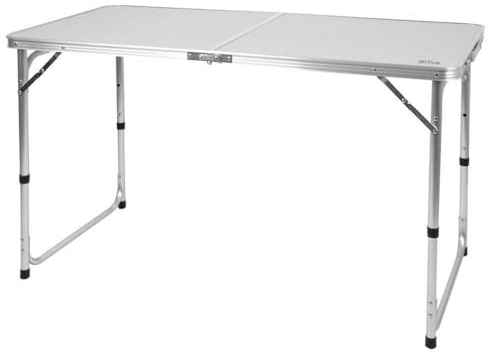 AKTIVE Mesa Plegable, Malva, 120x60x54/60/70 cm, Altura Ajustable, Topes Antideslizantes, Soporta 30 kg, Cierre Seguridad, Asa Mano Transporte, Mesas de Camping, Playa, Jardín (63088)