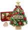 Mini Weihnachtsbaum mit Beleuchtung,45cm Kleiner Weihnachtsbaum mit LED,Plastik Künstlicher Weihnachtsbäume Klein Geschmückt Set,Klein Tannenbaum Künstlich für Tischdeko Weihnachten（Rot Grün）