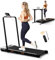 AIRHOT Untertisch-Laufband, 2-in-1-Walking-Pad zum Gehen und Joggen, tragbares Laufband mit Fernbedienungsband für Zuhause/Büro, geräuscharmes 2,5-PS-Tischlaufband mit LED-Anzeige (Weiß mit Griff)