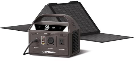 UDPOWER C200 - Estación de energía portátil, batería LiFePO4 de 192 Wh con salida de CA de 200 W (sobretensión de 400 W) generador solar para exteriores/campamentos/viajes (paquete (C200+SP40W))
