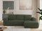 MKS MEBLE Sofa mit Schlaffunktion - Ecksofa mit Schlaffunktion und Bettkasten - Sofa 3 Sitzer - Schlafsofa - Couch - Schlafsofa mit Bettkasten - Trentino L - Grün Boucle - Rechts