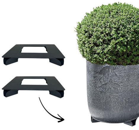 terraced® - 2er Set - Blumentopf Untersetzer - eckig - 27x27cm – Untersetzer Blumentopf – Recycling Material - Made in Germany (Anthrazit)