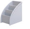 WIIYENA Organiseur de bureau trapézoïdal pour télécommande TV, rangement de table, papeterie, boîte à stylos, maquillage pour la maison et le bureau (gris)