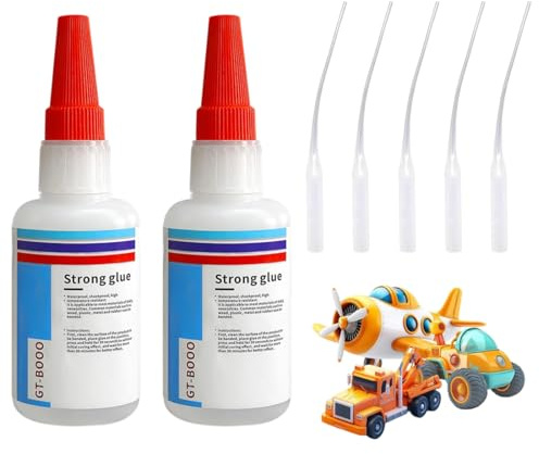 YAYNO 2 Pezzi 10g Colla per Plastica Adesivo Veloce Extra Forte Colla per Modellismo, Ideale per Riparazioni, Modelli, Acrilico, PLA, 3D Stampa, Hobbisti e Professionisti