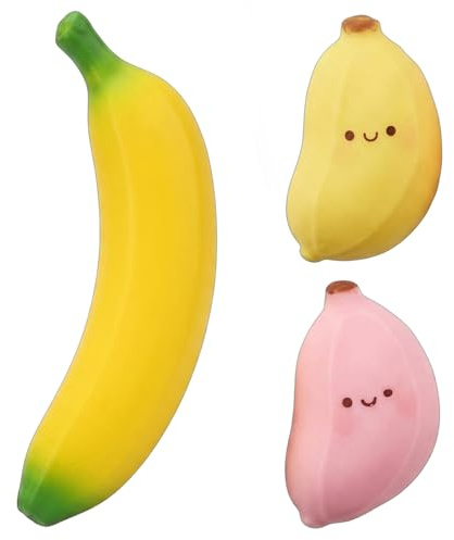 3 Stück Banana, Banana Und Zwei Kleine Bananen, Entspannung Tool Für Erwachsene, Gelb Und Rosa Dekoration