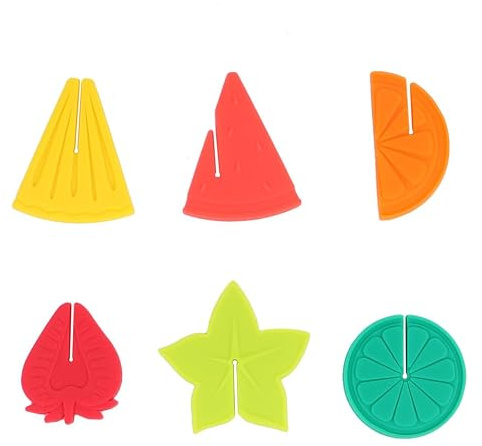 MOLUCKFU 6 pack Silicone Cup Markers Fruit Design Drink Marker Charms for Glass Identifier Cup Identifier and Glass Markers for Bars Party Celebration Ceremony