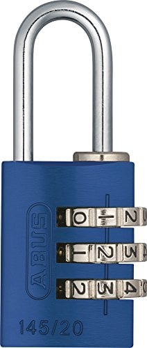 ABUS Zahlenschloss 145/20 Blau - Kofferschloss, Spindschloss u. v. m. - Aluminium-Vorhängeschloss - individuell einstellbarer Zahlencode - ABUS-Sicherheitslevel 3