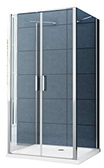 U Form Duschkabine Dusche Aron 100 x 90 x 195 cm / 8 mm/ohne Duschtasse