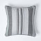 HOMESCAPES Morocco Striped Cushion Cover 24 x 24 Inches Grey Charcoal Light Grey 100% Cotton Cover Coordinating with Morocco Throws & Curtains Easy care Washable