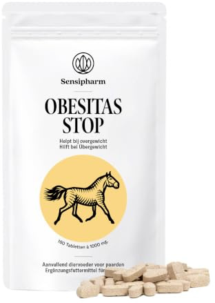 Sensipharm® Obesitas Stop Pferd - Gewicht & Verdauung - 180 Tabl. | Normaler Stoffwechsel neben Ration und Bewegung, für leichtfuttrige Pferde und Ponys, TCM-Kräuter