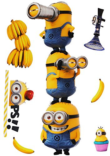 alles-meine.de GmbH 7 TLG. Set Wandtattoo/Sticker - Minnion - Ich einfach unverbesserlich - Wandsticker + Fenstersticker - Aufkleber für Kinderzimmer - Minnion - Stuart T..