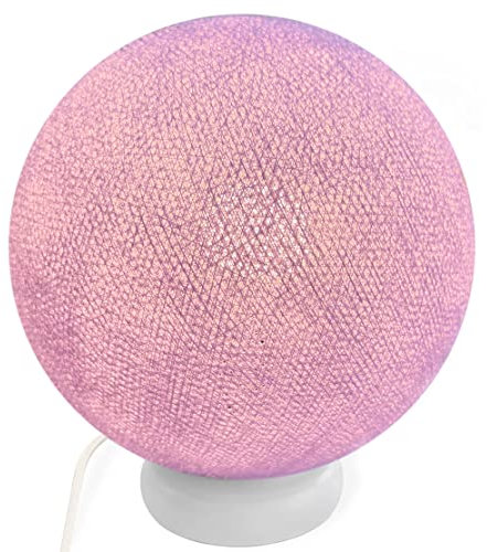 CREATIVECOTTON LED handgearbeitete Stehleuchte mit Lampenschirm aus Baumwolle (Violett, 25 cm)