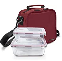 IRIS Bolsa Lunchbag Classic Roja 2 Hermeticos Cristal, 0