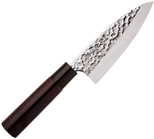 SekiRyu Couteau Japonais Deba Martelée Lame 15 cm Couteaux de Cuisine Fabriqué au Japon