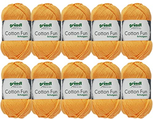 10x50g Gründl Cotton Fun Häkelgarn Strickgarn inkl. detallierter Anleitung für EIN Meerschweinchen (Fb. 17 Aprikose)