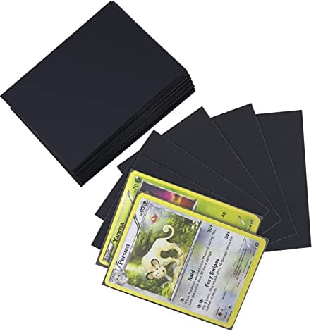 Homgaty 300 Pcs Standard Card Sleeves, Clear Deck Protectors Card Protector Sleeves for Pokemon,Magic, MTG, The Gathering, Board Games,Yugioh (Black)