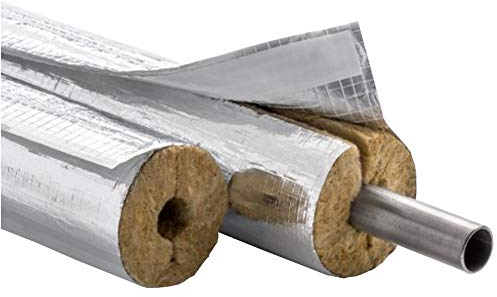 1m Steinwolle Rohrisolierung Rohrschale alukaschiert Rohrisolation EnEV (42x20)