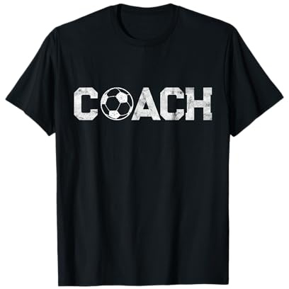 Coach Fußballtrainer T-Shirt für Damen und Herren, Schwarz, S, Kurzarm, Unisex, Casual Sporty, Fußball