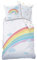 MTOnlinehandel REGENBOGEN Bettwäsche Set · Mädchen-Bettwäsche · Kinderbettwäsche · Very Happy Rainbow · Wolken Sterne Herzen - Kissenbezug 80x80 Bettbezug 135x200 cm - 100 Baumwolle