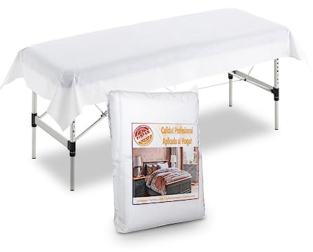 PimPam Factory Einweg-Laken Massageliege– Einweg-Bettwäsche aus Vliesstoff – Nicht verstellbar – 80 x 200 cm – 50 Stück – Flüssigkeitsabweisend – Einweg-Laken, ideal für Sondergrößen