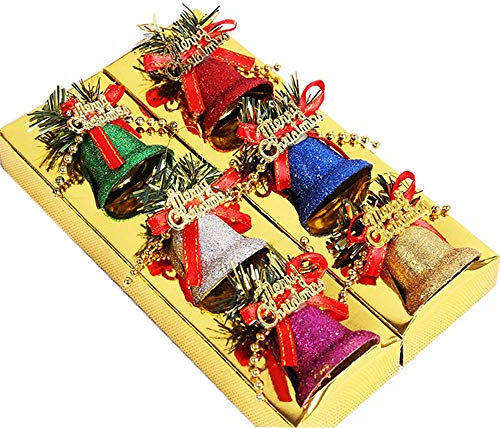 BJ-SHOP Weihnachtsbaum Ornament Dekoration Weihnachtsbaum Glocken Weihnachtsglocken 3,5 cm 6 Stück Weihnachten