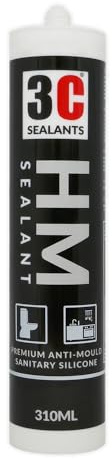 3C Sealants HM Sealant Anti-Mould Sanitary Silicone (Clear, 310ml)