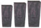 Pack 3 macetas altas Prosperplast (11,4/16,3/19 litros) Urbi Square Effect de plastico en color antracita con deposito.