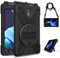Coque Antichoc pour Samsung Galaxy Tab Active 3 8 T570 T575 T577, Housse de Protection Robuste à Rotation avec Béquille, Bandoulière Réglable, Porte-Crayon, pour Samsung Galaxy Tab Active 3 8 (Noir)