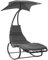 Outsunny Cama Mecedora de jardín, Tumbona, Mecedora de Exterior con Asiento Acolchado y Dosel Gris 185x114x190cm