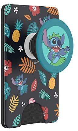 PopSockets PopWallet+ with Integrated Swappable PopTop for Smartphones and Tablets - Stitch Aloha Pattern